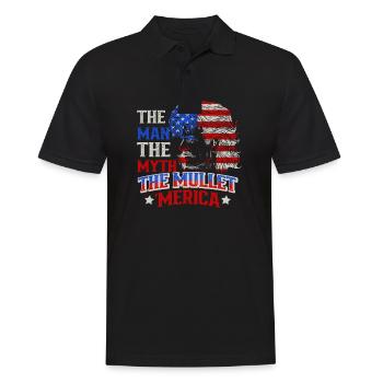 Mullet Frisur Vokuhila Frisur - Männer Poloshirt - Schwarz - Vorne - Kai (181cm)
