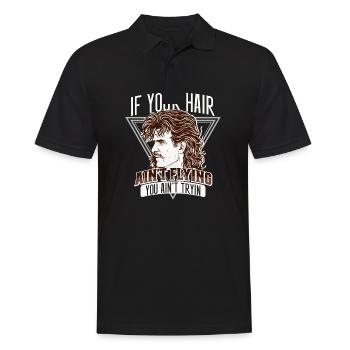 Mullet Frisur Vokuhila Frisur - Männer Poloshirt - Schwarz - Vorne - Kai (181cm)