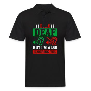 Deaf Deafness Hearing loss Hearing loss - Men's Polo Shirt - black - Front - Kai (181cm)