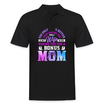 Stepmother Mother's Day Stepmom Mother - Men's Polo Shirt - black - Front - Kai (181cm)