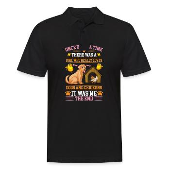 Hund Hühner Farmer Hühner Hunde Liebhaber - Männer Poloshirt - Schwarz - Vorne - Kai (181cm)