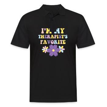 Sarcastic Therapy Saying Humor Therapist - Men's Polo Shirt - black - Front - Kai (181cm)