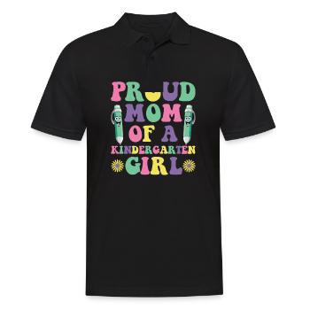 Stolze Mutter eines Kindergartenmädchens! Tochter - Männer Poloshirt - Schwarz - Vorne - Kai (181cm)
