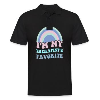 Sarcastic Therapy Saying Humor Therapist - Men's Polo Shirt - black - Front - Kai (181cm)