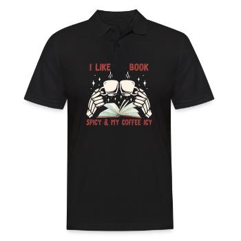 Book Lover Book Reader Coffee Lover - Polo Homme - noir - Devant - Kai (181cm)