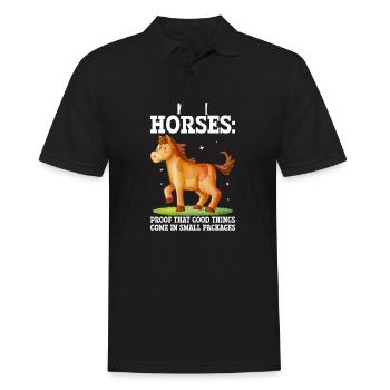 Amateur de chevaux miniatures - Polo Homme - noir - Devant - Kai (181cm)