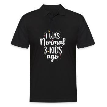 Mama Leben Ich war Normal Drei Kinder Vor Lustig - Männer Poloshirt - Schwarz - Vorne - Kai (181cm)