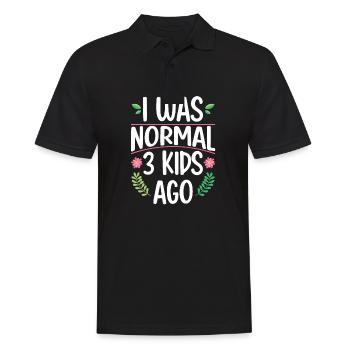 Mama Leben Ich war Normal Drei Kinder Vor Lustig - Männer Poloshirt - Schwarz - Vorne - Kai (181cm)