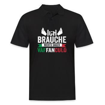 Italien Italiener Vaffanculo - Männer Poloshirt - Schwarz - Vorne - Kai (181cm)
