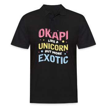 okapi like a unicorn but more exotic Design - Männer Poloshirt - Schwarz - Vorne - Kai (181cm)