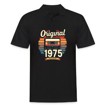 50ème Anniversaire Homme Femme 50 Ans 1975 Cadeau - Polo Homme - noir - Devant - Kai (181cm)