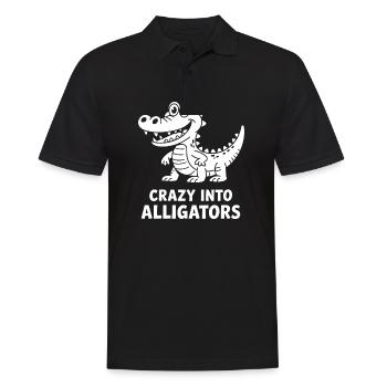 Niedliche Alligator-Alligatoren - Männer Poloshirt - Schwarz - Vorne - Kai (181cm)