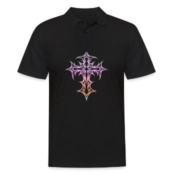 Croix gothique Y2K Emo Croix Gothique Esthétique Tribal - Polo Homme - noir - Devant - Kai (181cm)