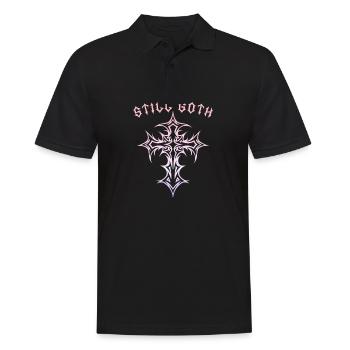Toujours gothique ! Esthétique gothique Croix Y2K - Polo Homme - noir - Devant - Kai (181cm)