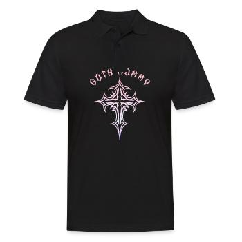 Maman gothique ! Esthétique gothique Croix Y2K - Polo Homme - noir - Devant - Kai (181cm)
