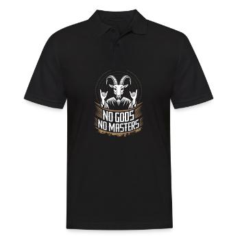 No Gods! No Masters! Atheist, Satanist, Religion - Men's Polo Shirt - black - Front - Kai (181cm)