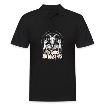 No Gods! No Masters! Atheist, Satanist, Religion - Men's Polo Shirt - black - Front - Kai (181cm)