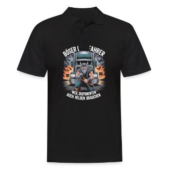 LKW-Fahrer Weil Disponenten Auch Helden Brauchen - Männer Poloshirt - Schwarz - Vorne - Kai (181cm)