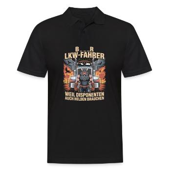 LKW-Fahrer Weil Disponenten Auch Helden Brauchen - Männer Poloshirt - Schwarz - Vorne - Kai (181cm)