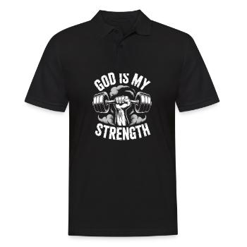 Dieu est ma force ! Croire en Jésus chrétien - Polo Homme - noir - Devant - Kai (181cm)