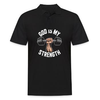 Dieu est ma force ! Croire en Jésus chrétien - Polo Homme - noir - Devant - Kai (181cm)