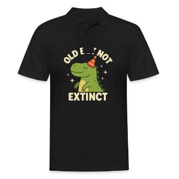 Lustiger Dino – Geburtstagsgeschenk Idee - Männer Poloshirt - Schwarz - Vorne - Kai (181cm)