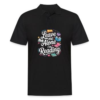 Lass mich alleine, ich lese! Bücherwurm Lesen - Männer Poloshirt - Schwarz - Vorne - Kai (181cm)