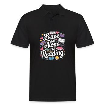 Lass mich alleine, ich lese! Bücherwurm Lesen - Männer Poloshirt - Schwarz - Vorne - Kai (181cm)