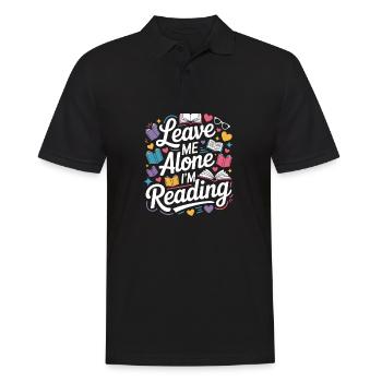 Lass mich alleine, ich lese! Bücherwurm Lesen - Männer Poloshirt - Schwarz - Vorne - Kai (181cm)