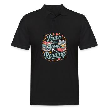 Lass mich alleine, ich lese! Bücherwurm Lesen - Männer Poloshirt - Schwarz - Vorne - Kai (181cm)