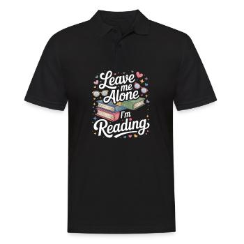 Lass mich alleine, ich lese! Bücherwurm Lesen - Männer Poloshirt - Schwarz - Vorne - Kai (181cm)