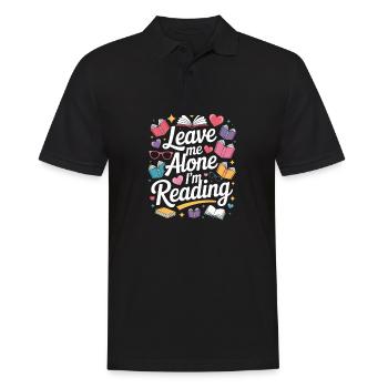 Lass mich alleine, ich lese! Bücherwurm Lesen - Männer Poloshirt - Schwarz - Vorne - Kai (181cm)