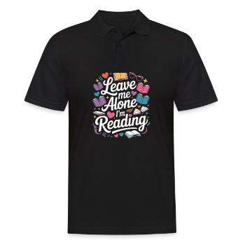 Lass mich alleine, ich lese! Bücherwurm Lesen - Männer Poloshirt - Schwarz - Vorne - Kai (181cm)