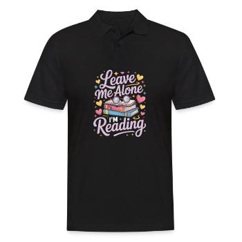 Lass mich alleine, ich lese! Bücherwurm Lesen - Männer Poloshirt - Schwarz - Vorne - Kai (181cm)