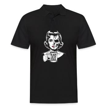 Black like my soul! Goth Coffee Emo Girl - Men's Polo Shirt - black - Front - Kai (181cm)