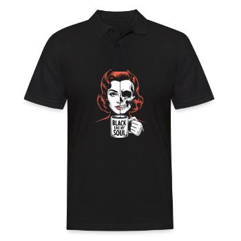 Noir comme mon âme ! Goth Café Emo Girl - Polo Homme - noir - Devant - Kai (181cm)