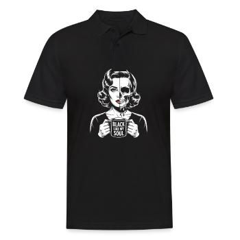 Noir comme mon âme ! Goth Café Emo Girl - Polo Homme - noir - Devant - Kai (181cm)