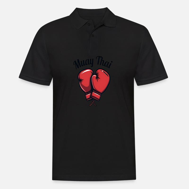 Funny Muay Thai Boxing Muay Thai - Männer Poloshirt - Schwarz