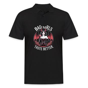 Les mauvaises filles ont meilleur goût ! Gothique Gothique Emo Baddie - Polo Homme - noir - Devant - Kai (181cm)
