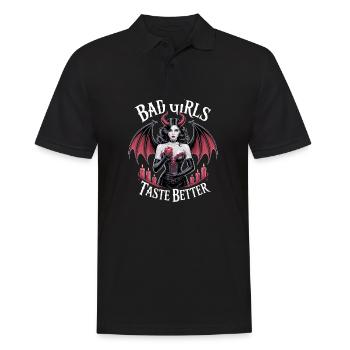Les mauvaises filles ont meilleur goût ! Gothique Gothique Emo Baddie - Polo Homme - noir - Devant - Kai (181cm)