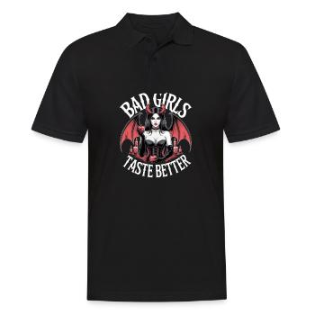 Les mauvaises filles ont meilleur goût ! Gothique Gothique Emo Baddie - Polo Homme - noir - Devant - Kai (181cm)