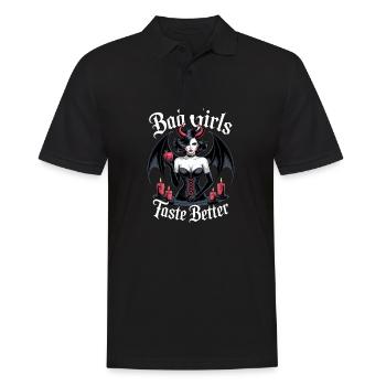 Les mauvaises filles ont meilleur goût ! Gothique Gothique Emo Baddie - Polo Homme - noir - Devant - Kai (181cm)