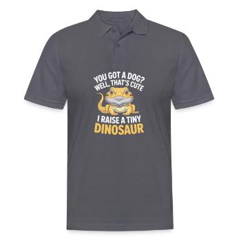 Bearded Dragon Reptile Lover Lizard Pet - Men's Polo Shirt - charcoal grey - Front - Nico (186cm)