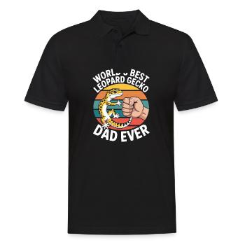 Leopard Gecko Leopard Gecko Reptile Terraristics - Men's Polo Shirt - black - Front - Kai (181cm)