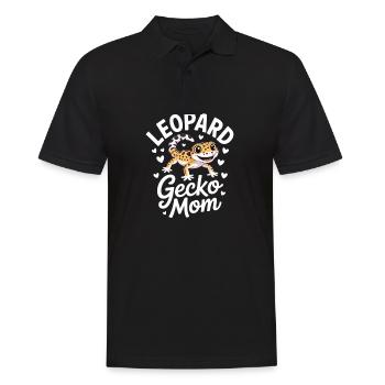 Leopard Gecko Mom Leopards Gecko Reptiles - Men's Polo Shirt - black - Front - Kai (181cm)
