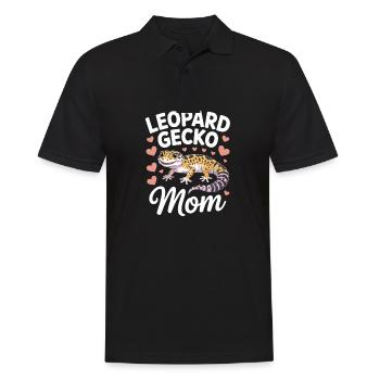 Leopard Gecko Mom Leopards Gecko Reptiles - Men's Polo Shirt - black - Front - Kai (181cm)