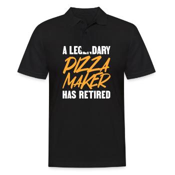 A legendary Pizzamaker has retired - Männer Poloshirt - Schwarz - Vorne - Kai (181cm)