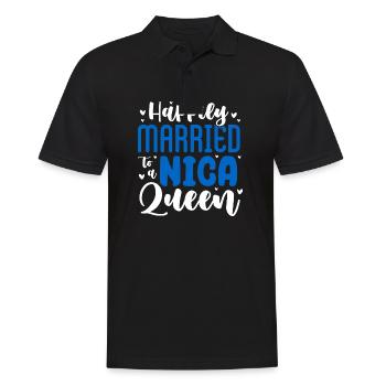 Happily Married To A Nica Queen Husband Nicaraguan - Men's Polo Shirt - black - Front - Kai (181cm)