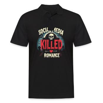 Social Media Killed the Romance | Drama - Männer Poloshirt - Schwarz - Vorne - Kai (181cm)