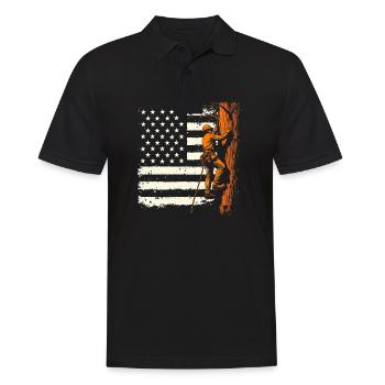 Arborist Flag Forest Lumberjack Gift - Men's Polo Shirt - black - Front - Kai (181cm)